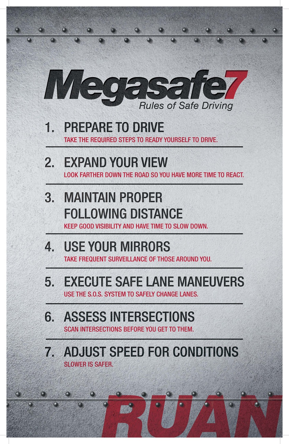 Megasafe7 Safe Rules of Driving